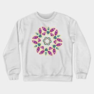 Butterfly Angel Wings | Harmonograph Kaleidoscope Green Pink Yellow White Crewneck Sweatshirt